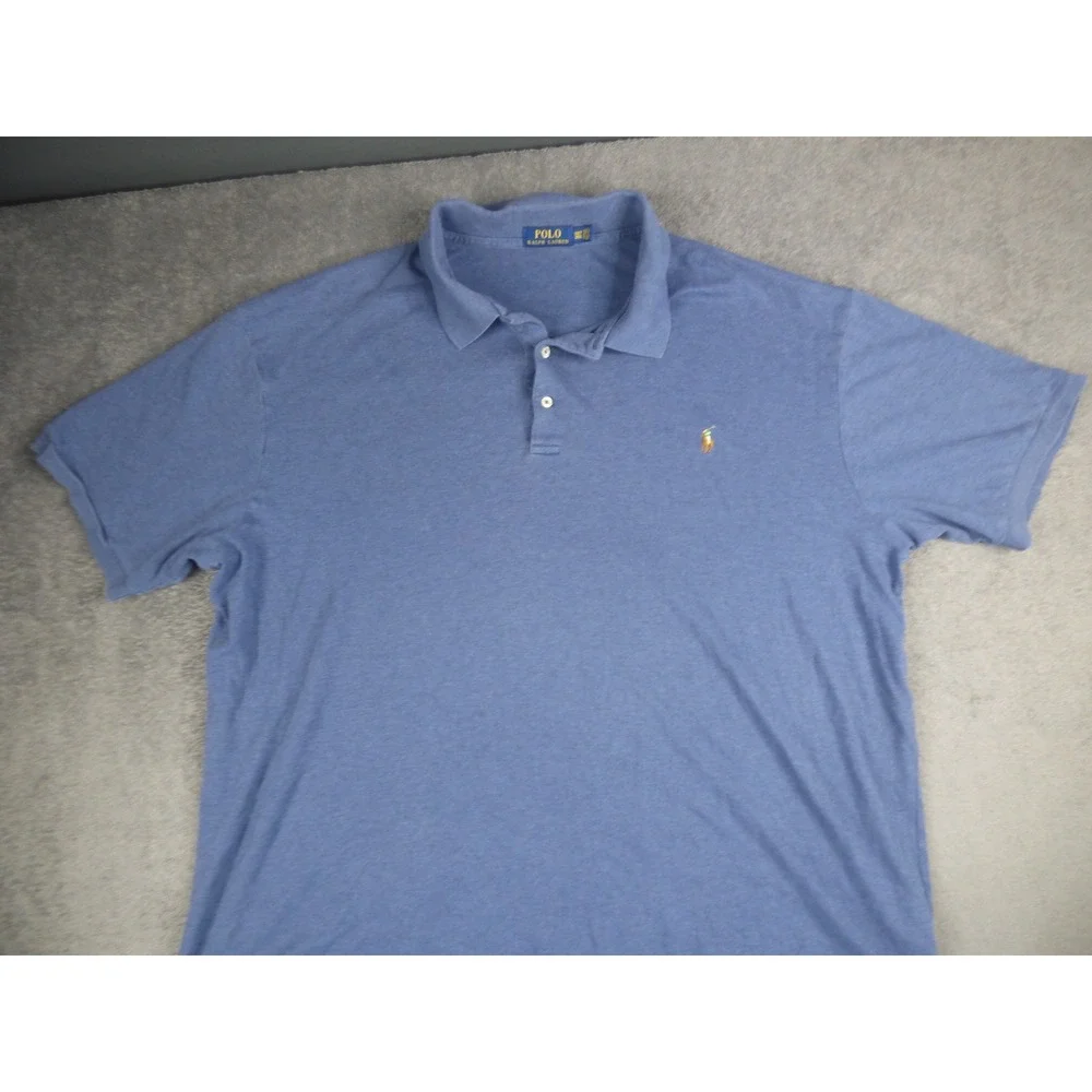 Polo Ralph Lauren Mens 3XLT Blue Short Sleeve Pony Logo Polo Shirt Tall